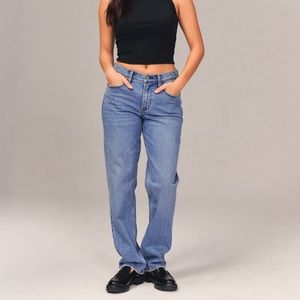 Abercrombie & Fitch Mid Rise Straight Leg Jeans (Curve Love Long)